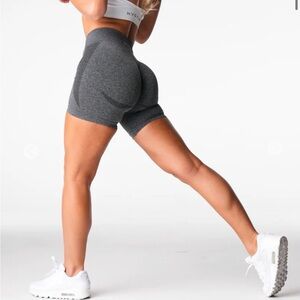 NVGTN Black Speckled Mid Rise Contour Seamless Shorts